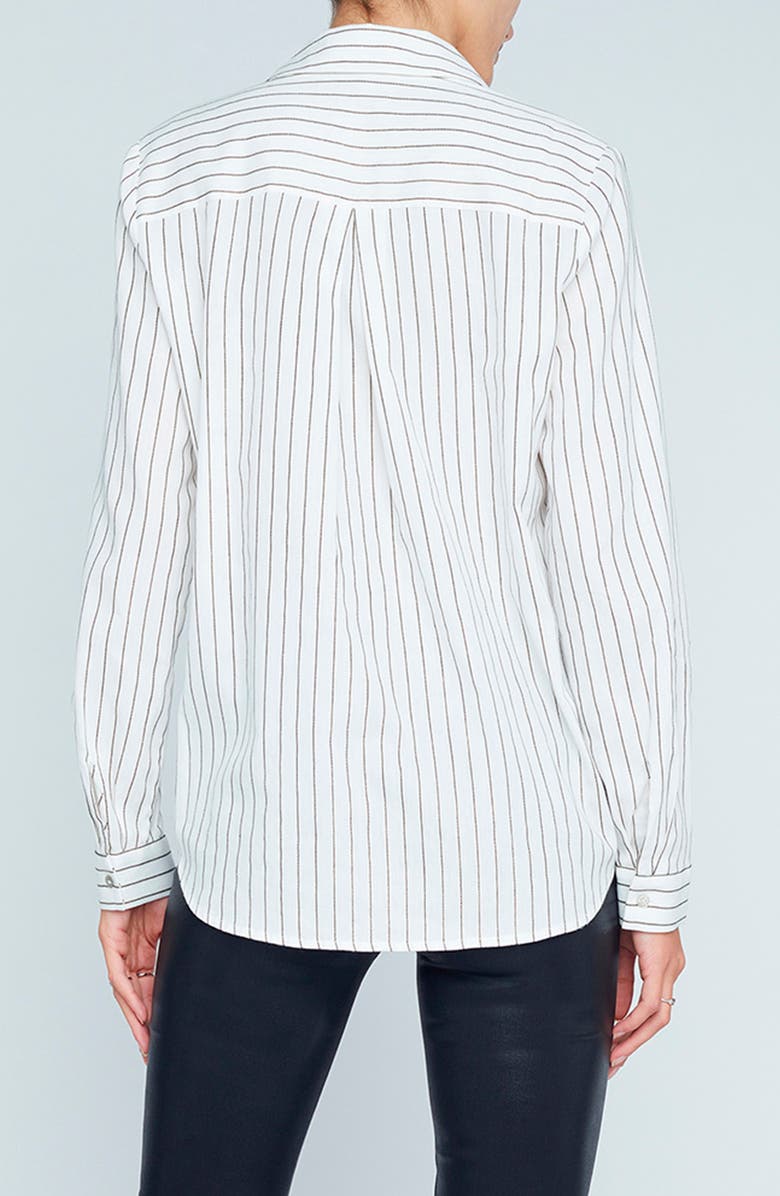 L'AGENCE Nina Stripe Button-Up Shirt, Alternate, color, 