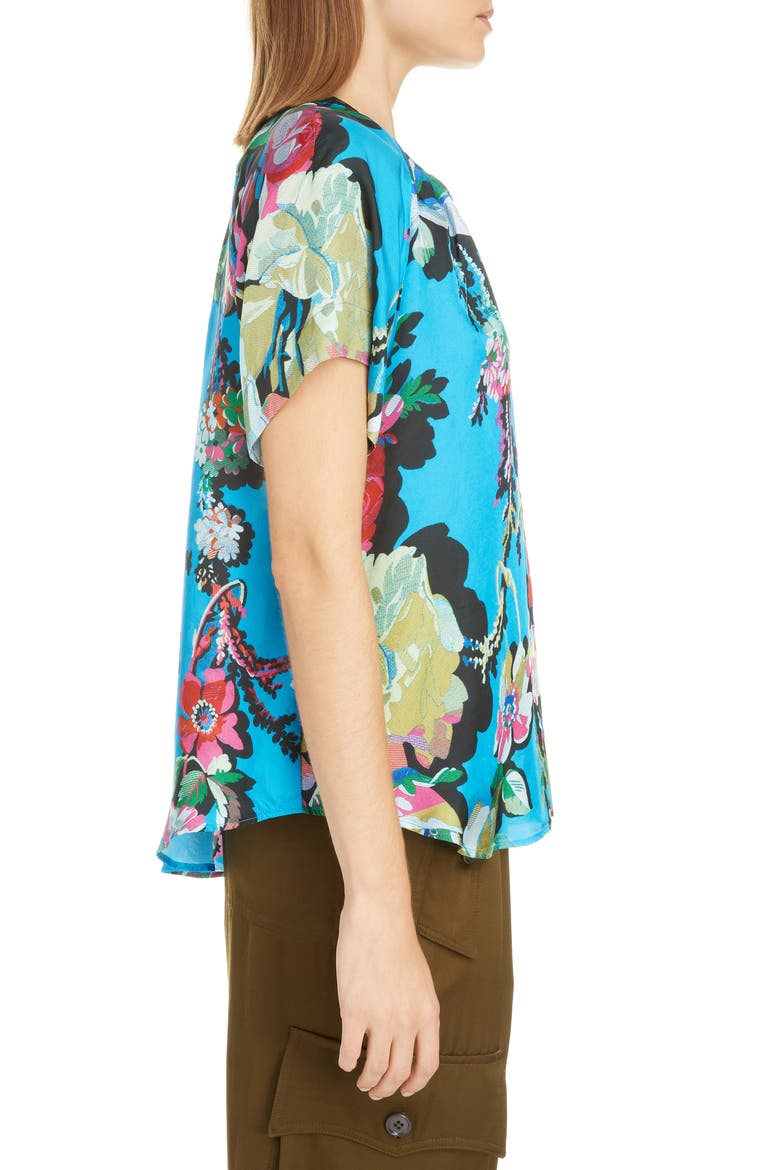 Chen Floral Top, Alternate, color, BLUE
