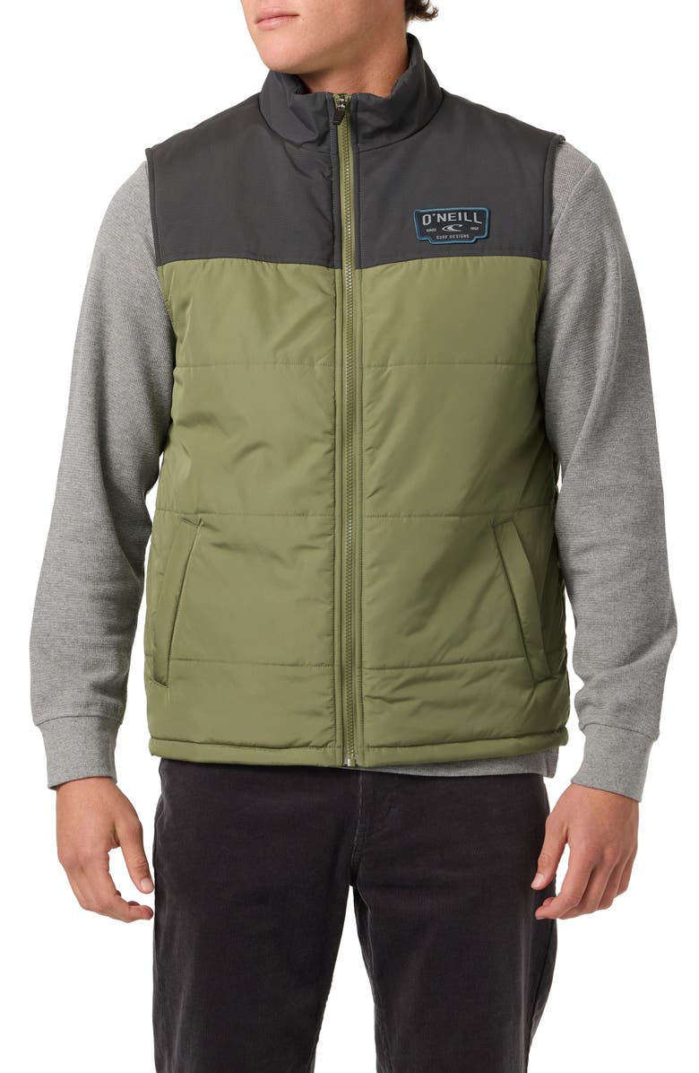 O'Neill Vista Quilted Vest, Alternate, color, Clover