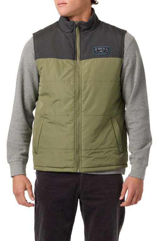 O'neill Vista Quilted Vest In Green