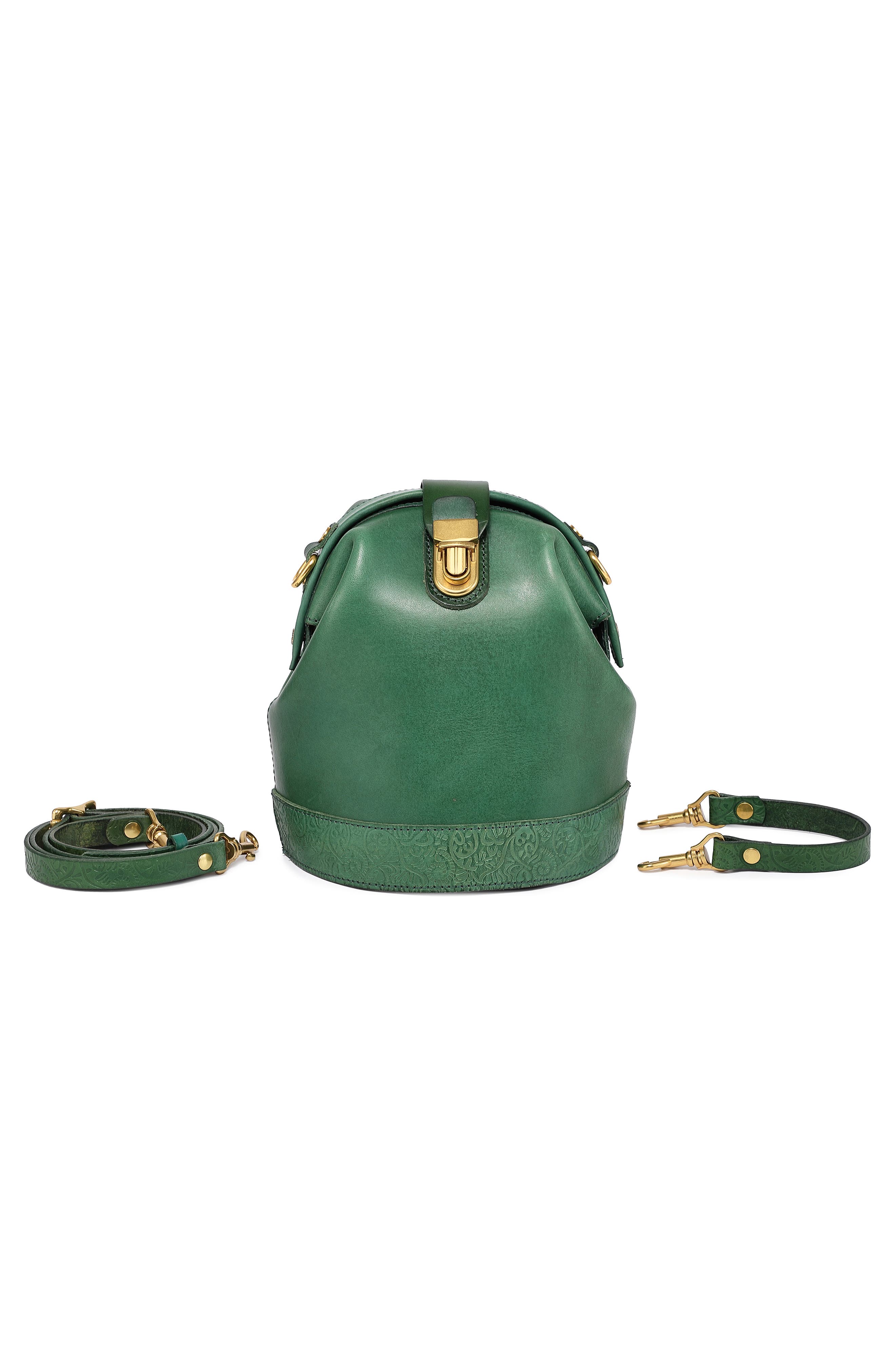 OLD TREND Doctor Bucket Leather Crossbody Bag, Alternate, color, Green