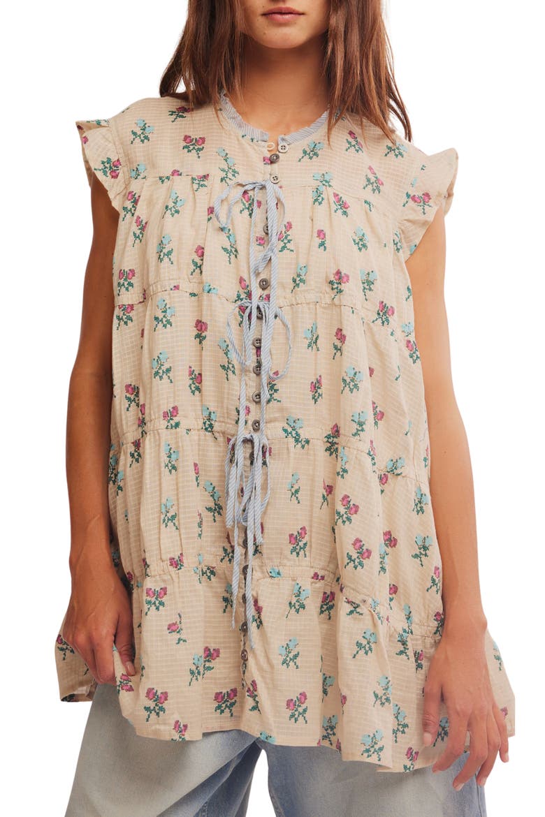 Sundown Print Tunic Dress, Main, color, IVORY COMBO