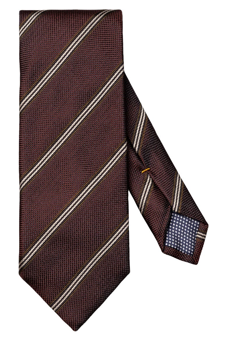 Stripe Silk Tie, Main, color, MEDIUM RED