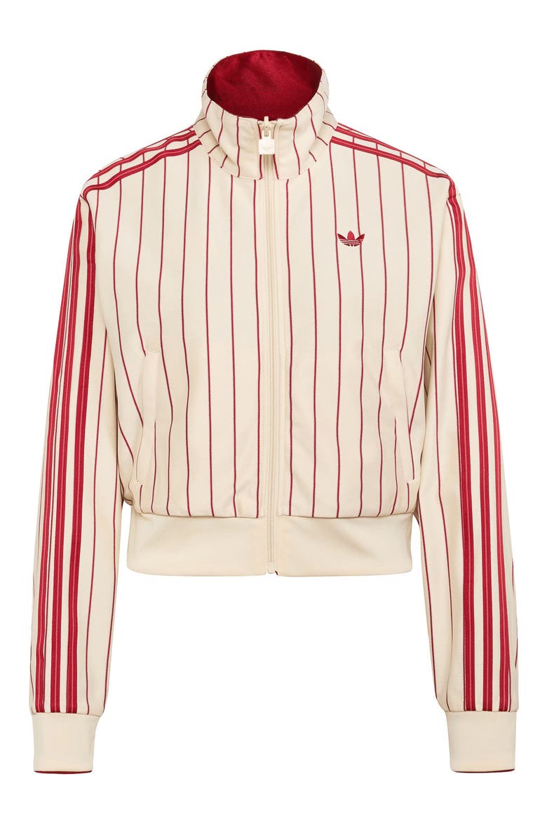 Pinstriped Track Jacket, Alternate, color, WARM VANILLA/ TEAM VICTORY RED