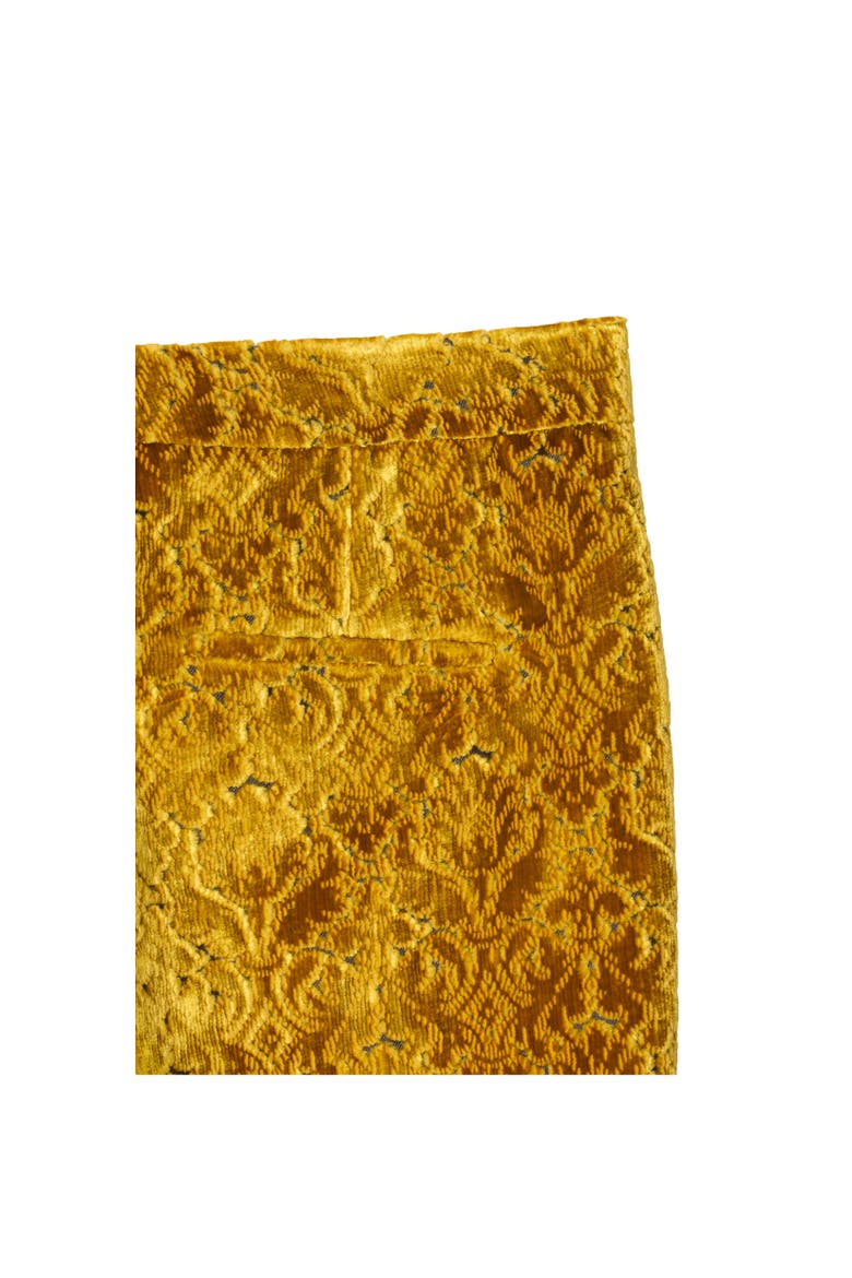 Baroque Velvet Tailored Trousers, Alternate, color, Pear yellow