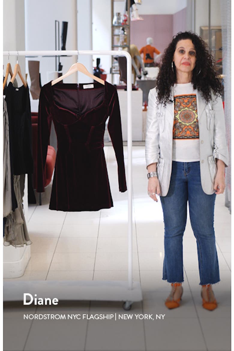 Tuck Long Sleeve Velvet Minidress video
