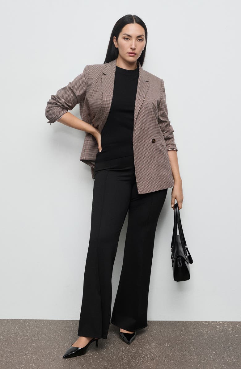 MANGO Seamed Detail Flare Leggings, Alternate, color, Black