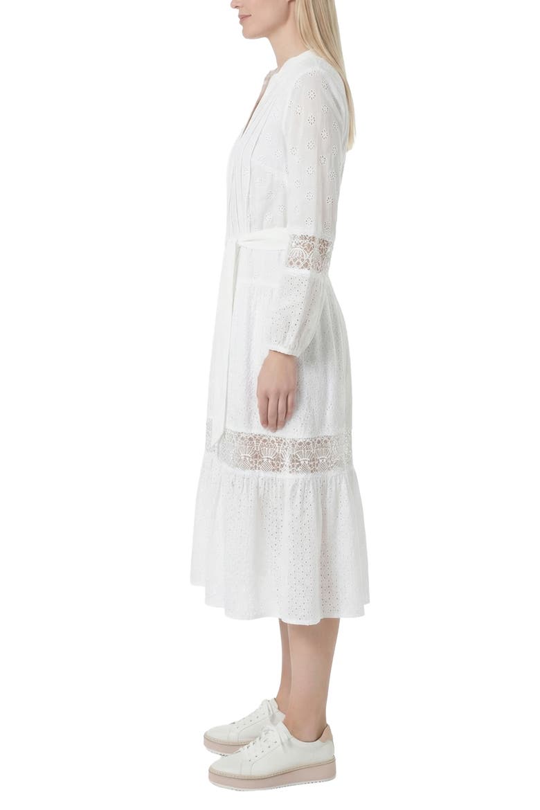 Eyelet Border Dress, Alternate, color, White