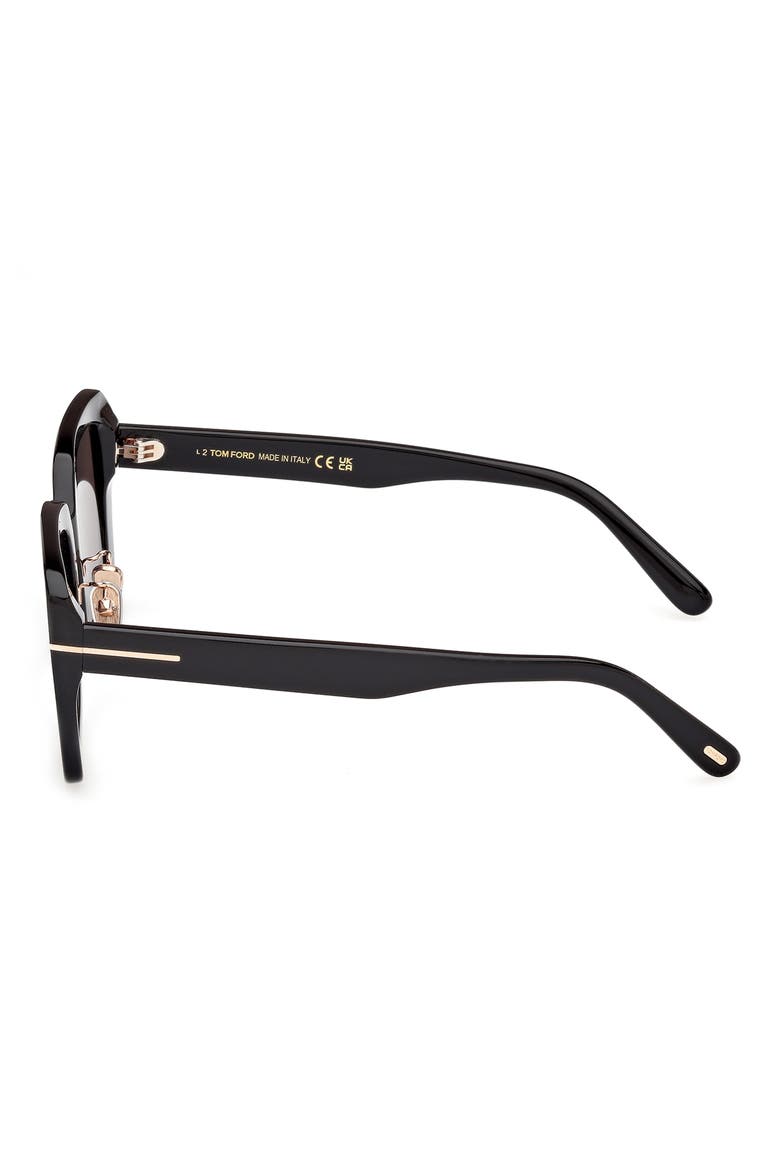 54mm Square Sunglasses, Alternate, color, SHINY BLACK / SMOKE