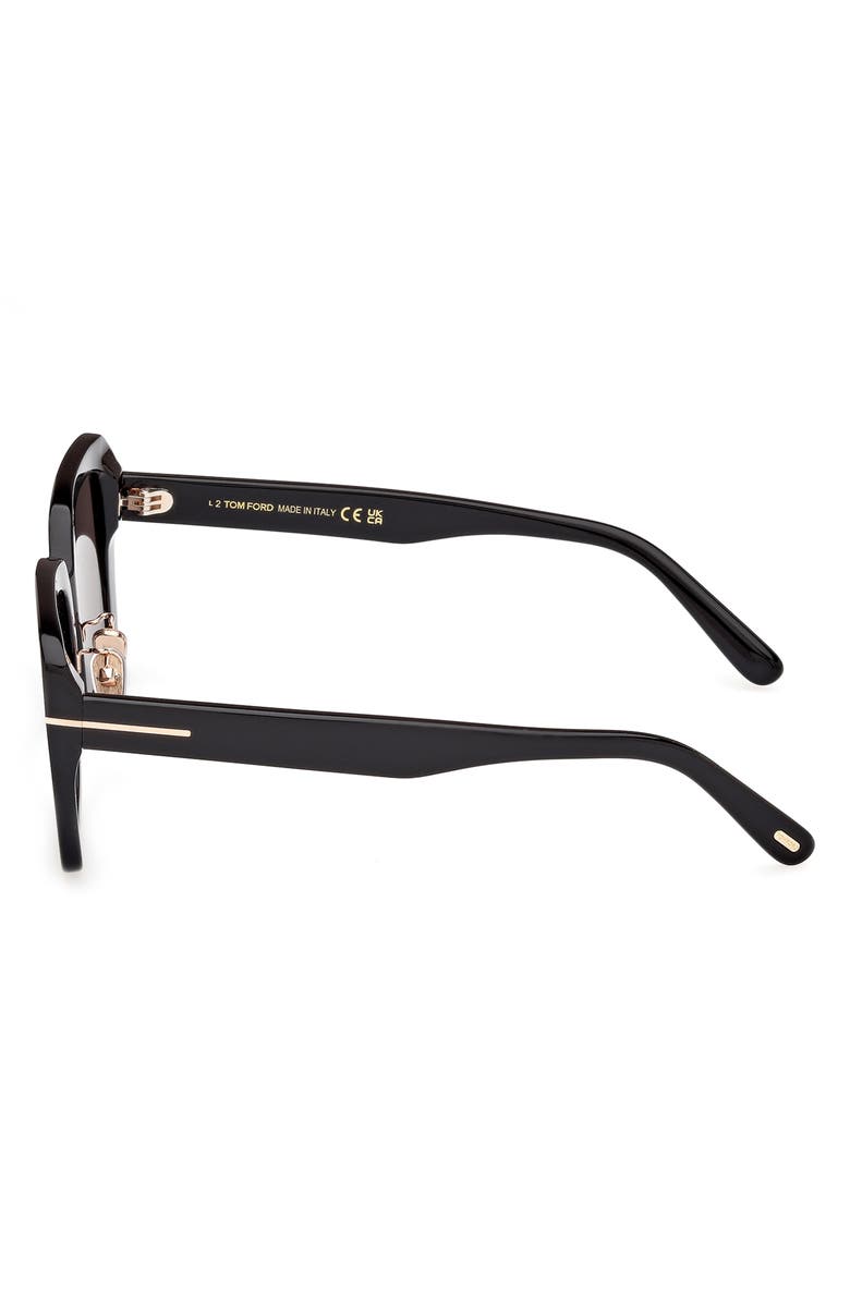 TOM FORD 54mm Square Sunglasses, Alternate, color, Shiny Black / Smoke