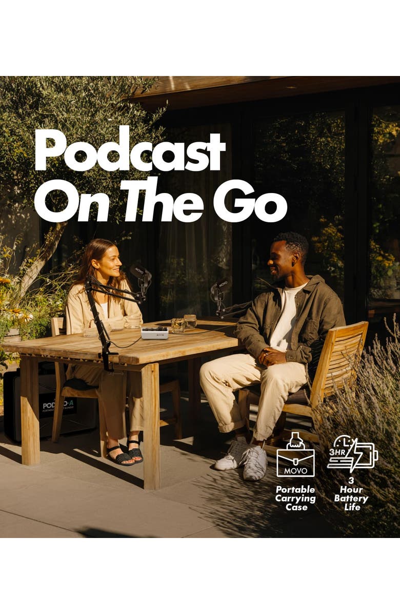 MOVO PodPro-A Portable Podcasting Bundle for 2 for Smartphones and Computers, Alternate, color, Black