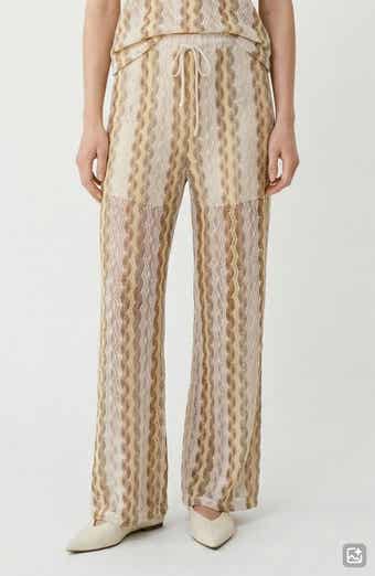 Teresa Open Stitch Stripe Drawstring Pants