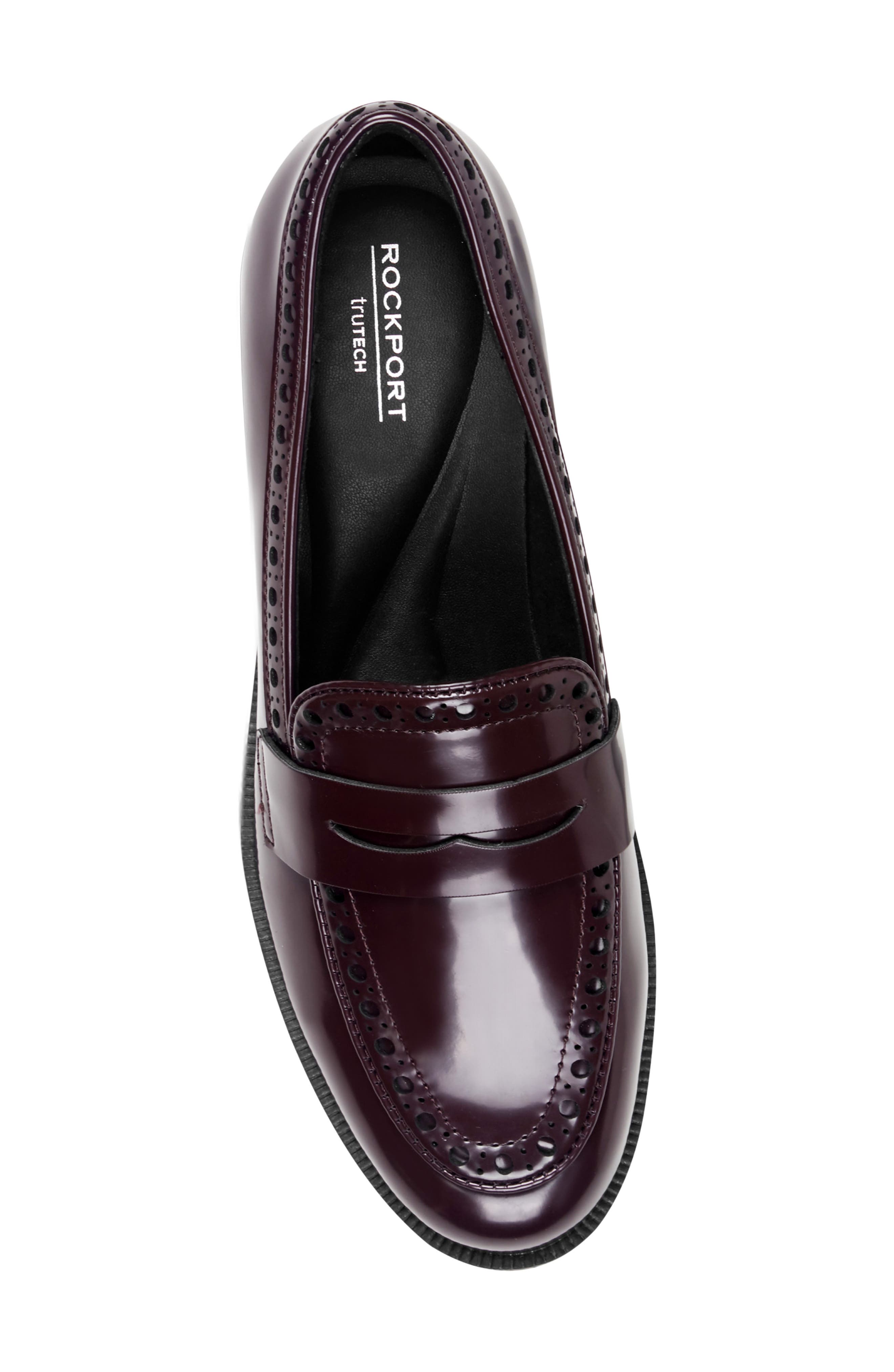 Vianna Faux Leather Loafer, Alternate, color, DARK BLACK CHERRY