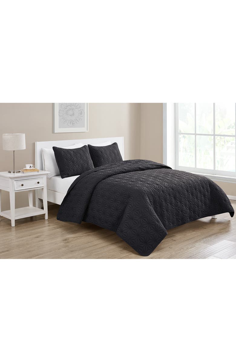 VCNY HOME Kaleidoscope Embossed Geometric Quilt 3-Piece Set, Alternate, color,