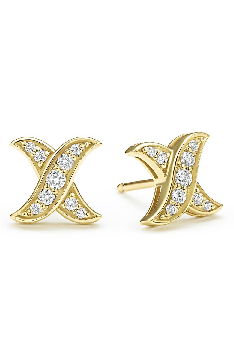 LAGOS Embrace Pavé Diamond Stud Earrings, Alternate, color, Gold