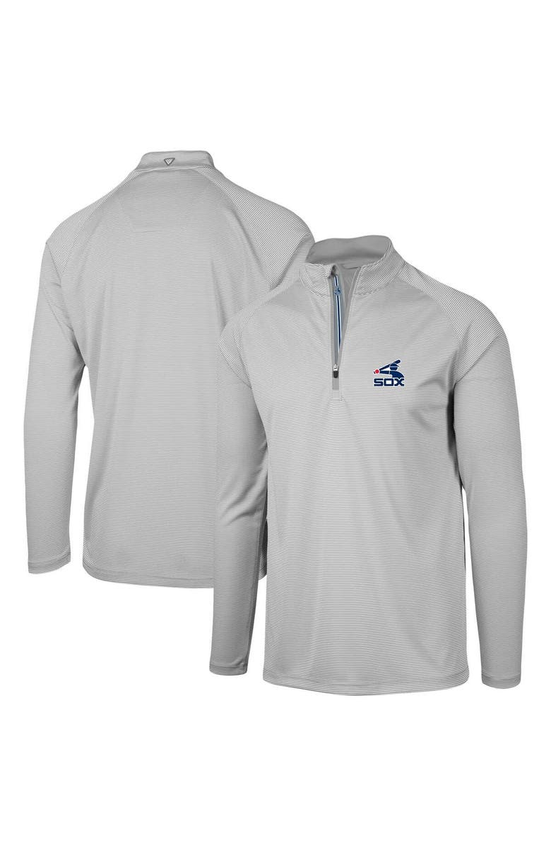 LEVELWEAR Men's Levelwear Gray Chicago White Sox Orion Historic Logo Raglan Quarter-Zip Jacket, Main, color, Gray