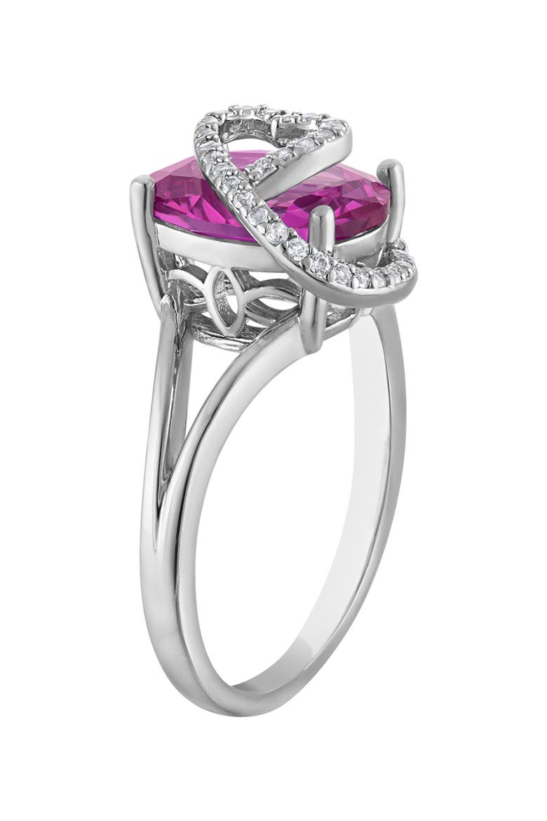 Lab Created Pink Sapphire Heart Ring, Alternate, color, PINK SAPPHIRE