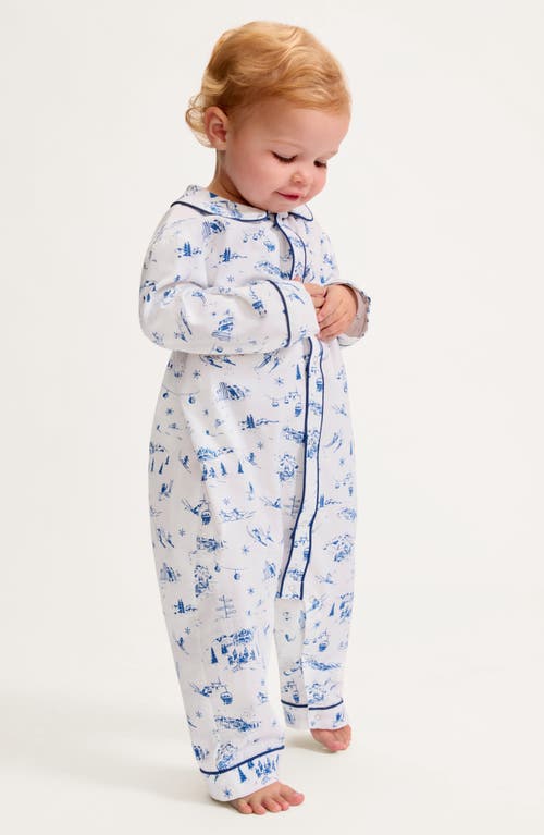 Petite Plume Cambridge One-piece Brushed Twill Pajamas In Animal Print