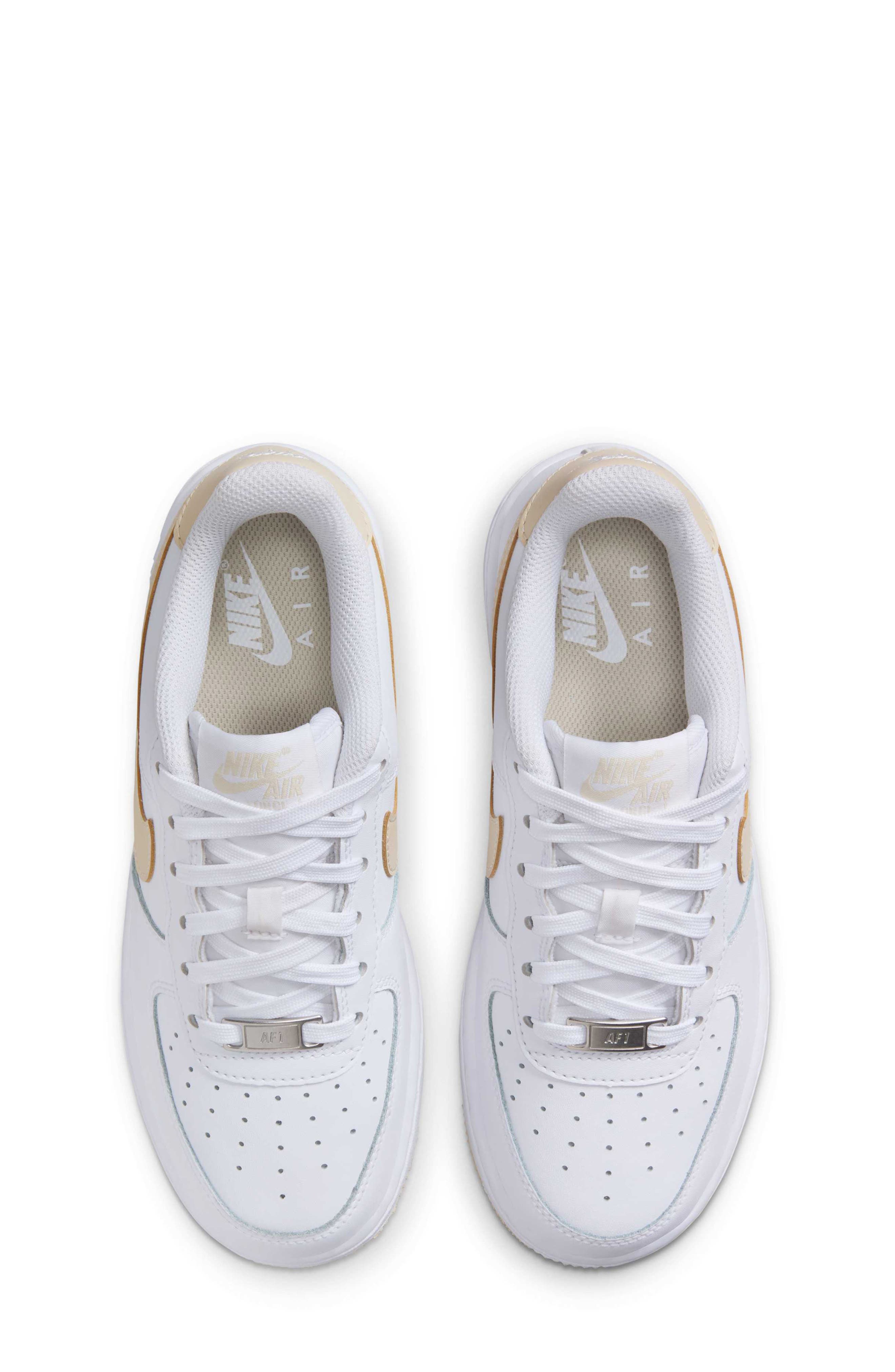 Kids' Air Force 1 Sneaker, Alternate, color, 118 WHITE/LT KHAKI-WHITE