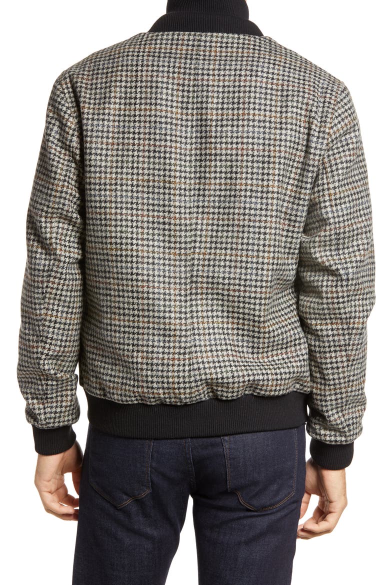 Bermondsey Houndstooth Wool Bomber Jacket, Alternate, color, OATMEAL