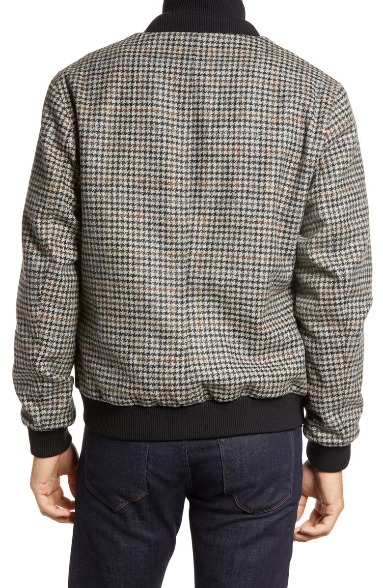 Oliver Spencer Bermondsey Houndstooth Wool Bomber Jacket, Alternate, color,