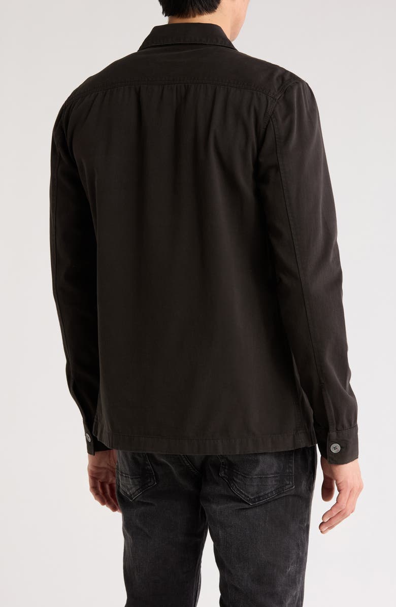 AllSaints Aerial Slim Fit Organic Cotton Shirt Jacket, Alternate, color, Jet Black