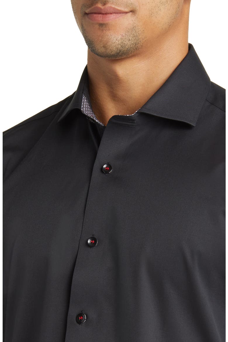 DRYTOUCH® Performance Sateen Button-Up Shirt, Alternate, color, BLACK