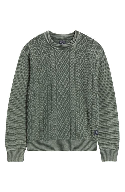 Dark Seas Big Sur Mixed Stitch Sweater In Green