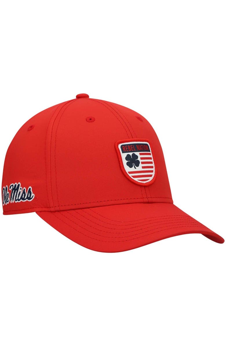Black Clover Men's Red Ole Miss Rebels Nation Shield Snapback Hat, Main, color, Red