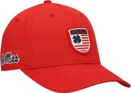 Black Clover Men's Red Ole Miss Rebels Nation Shield Snapback Hat