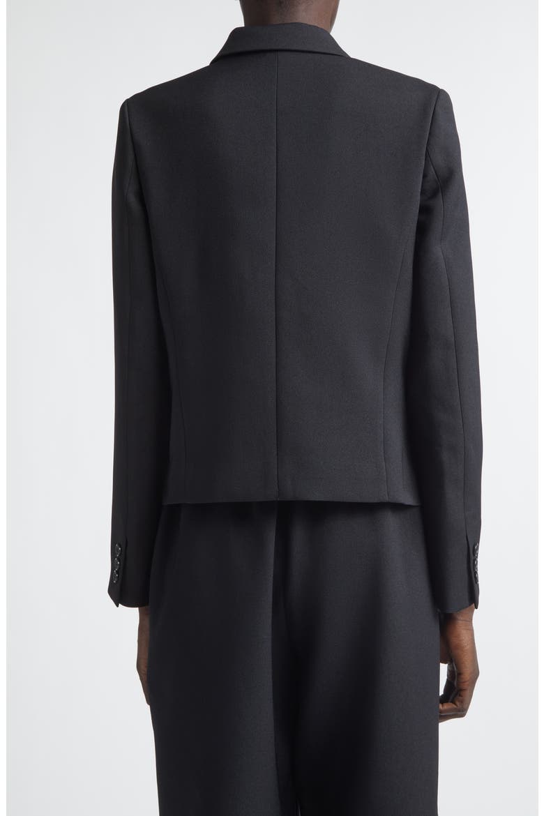 Ruffle Gabardine Jacket, Alternate, color, BLACK