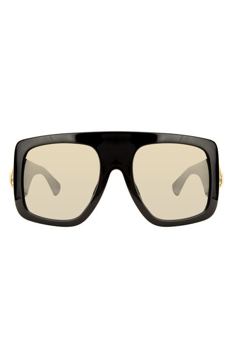 62mm Oversize Rectangular Sunglasses