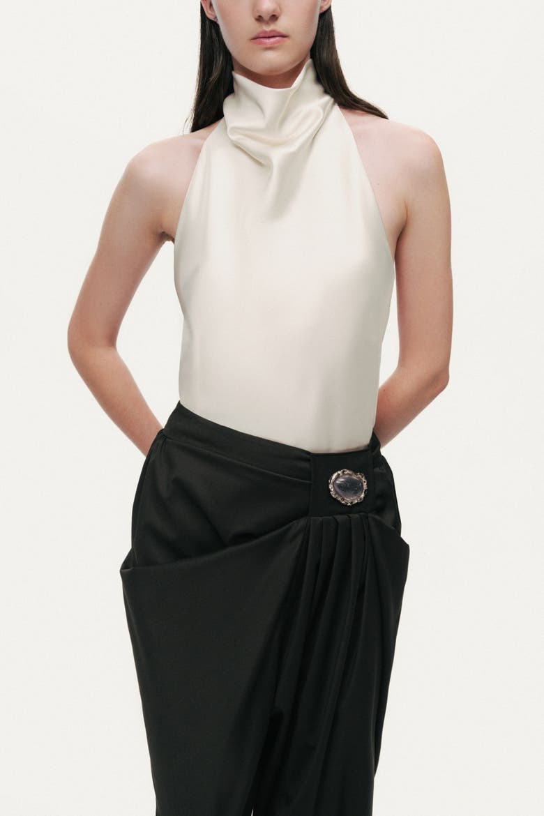 Accessory Detailed Pleated Pants, Alternate, color, Black