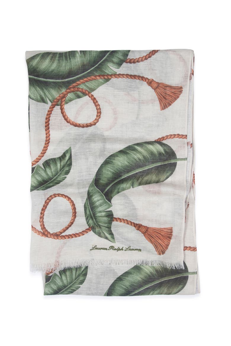Leaf & Tassel Wrap, Alternate, color, Olive