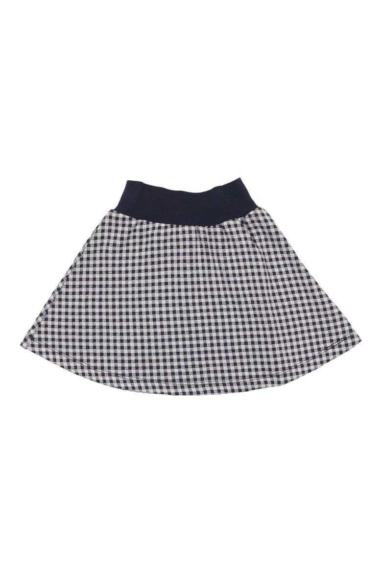 Kids' Soft Gingham Cotton Blend Skirt, Main, color, NAVY