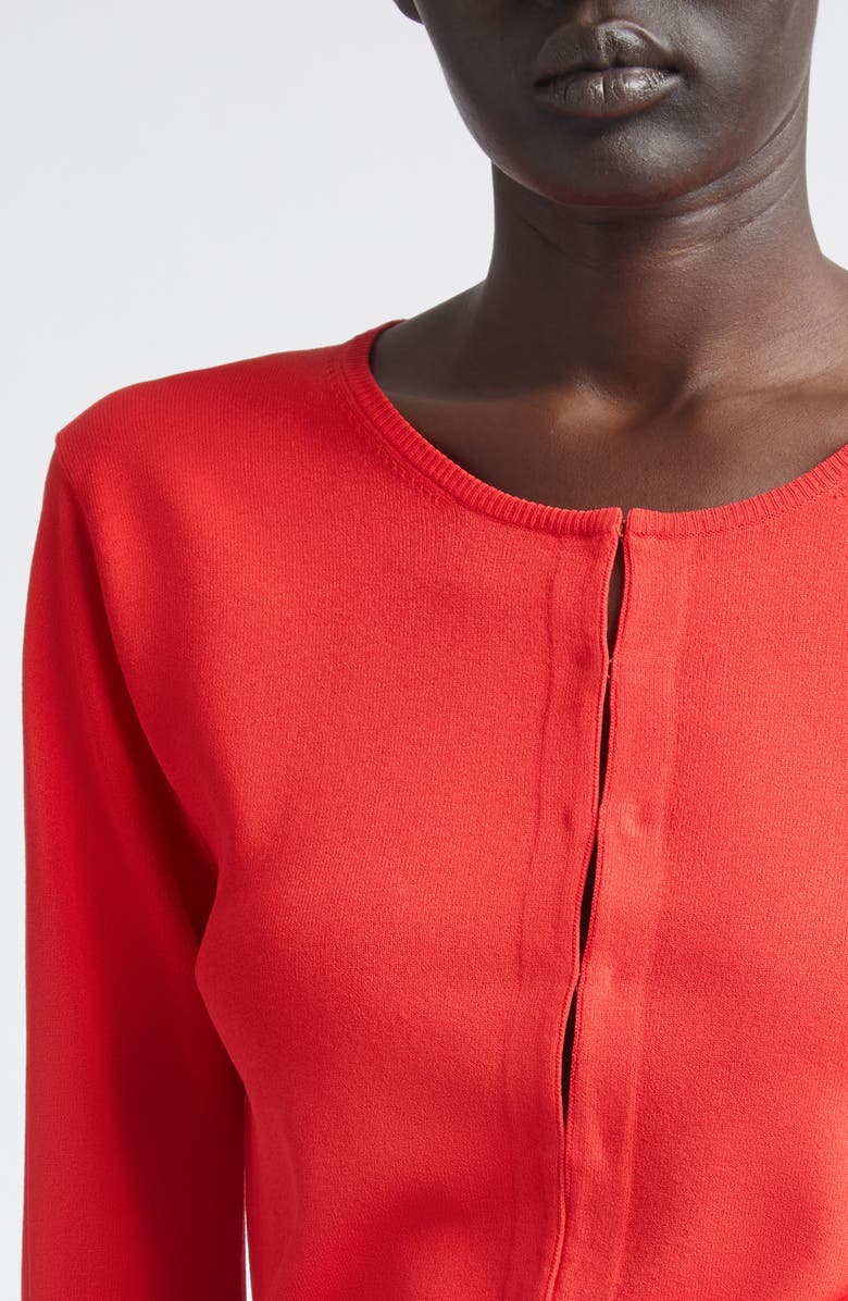 Brandon Maxwell The Ellery Shrunken Cardigan, Alternate, color, Red
