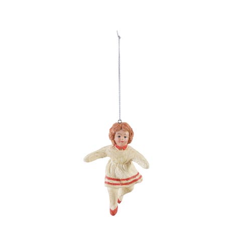 Paper Mache Vintage Girl Ornament