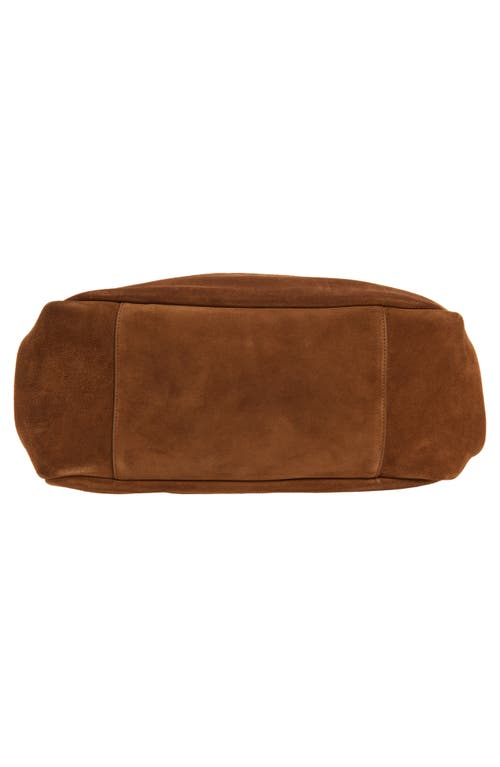 Saint Laurent Le 5 À 7 Bea Suede Tote In Brown
