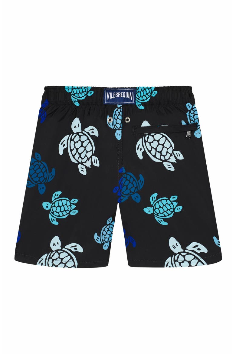 Kids' Multicolor Tortues Ultra-Light and Packable Swim Shorts, Alternate, color, NOIR