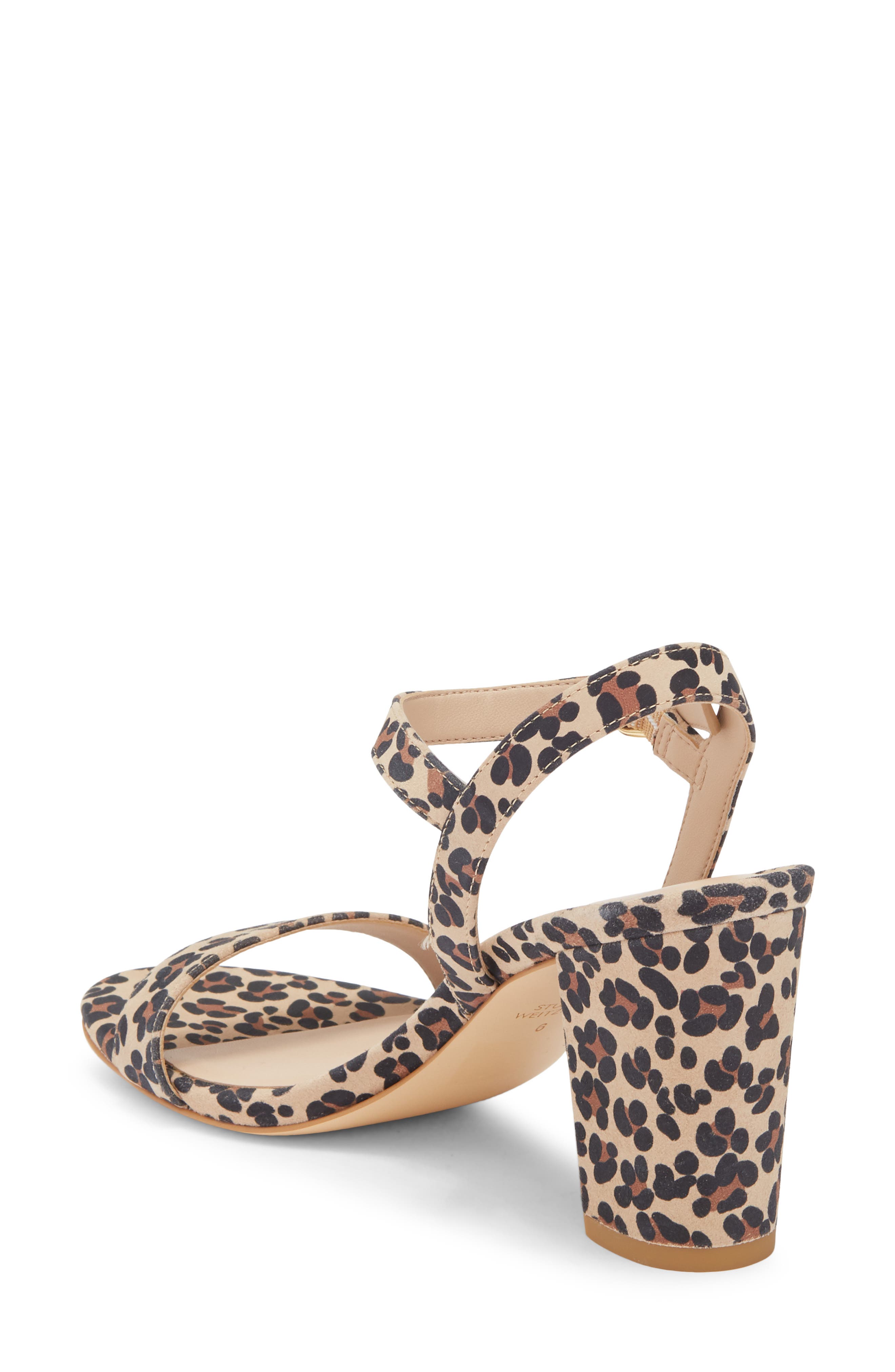 Stuart Weitzman Dancer 75 Block Heel Sandal, Alternate, color, Golden Beige/ Almond