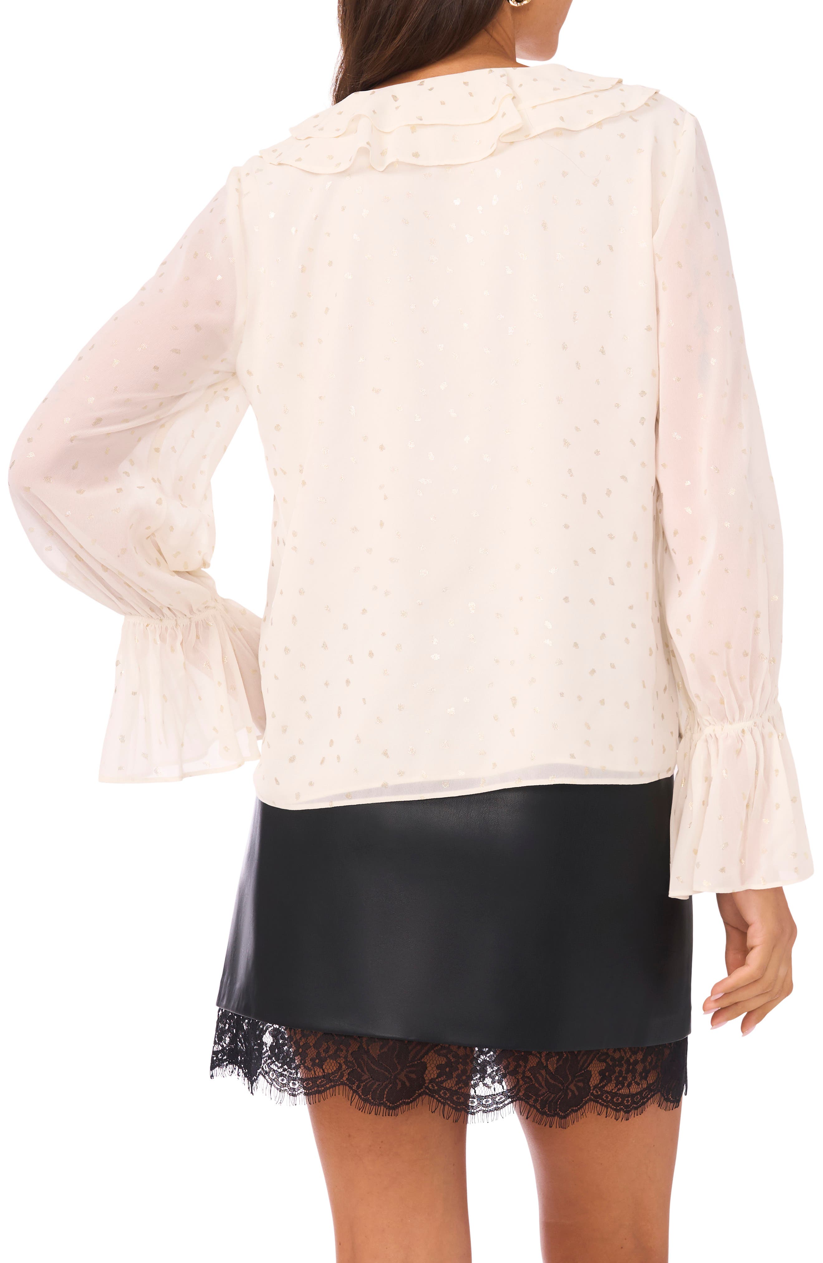 Double Ruffle V-Neck Top - image 2