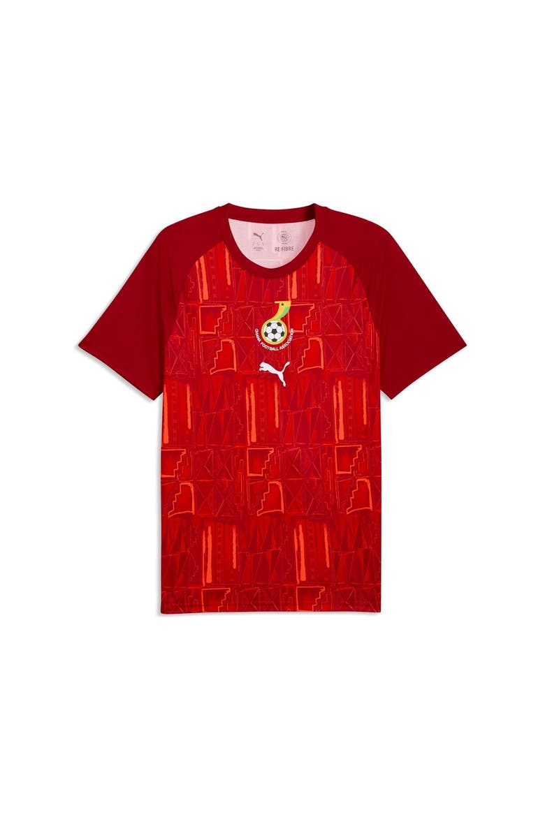 Men's Puma Crimson Ghana National Team Pre-Match Jersey, Alternate, color, Crimson