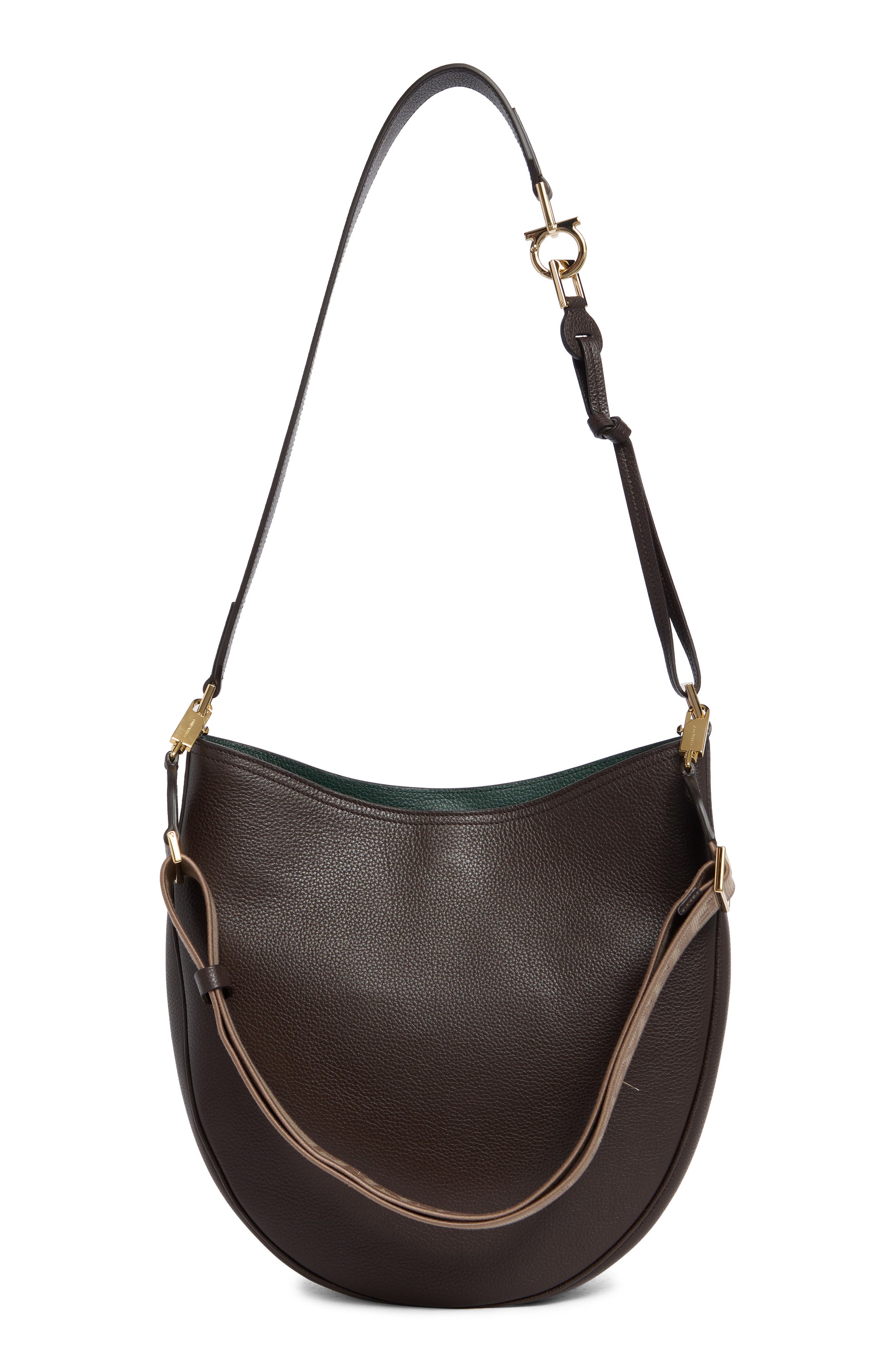 FERRAGAMO Medium Smile Leather Hobo Bag, Alternate, color, 