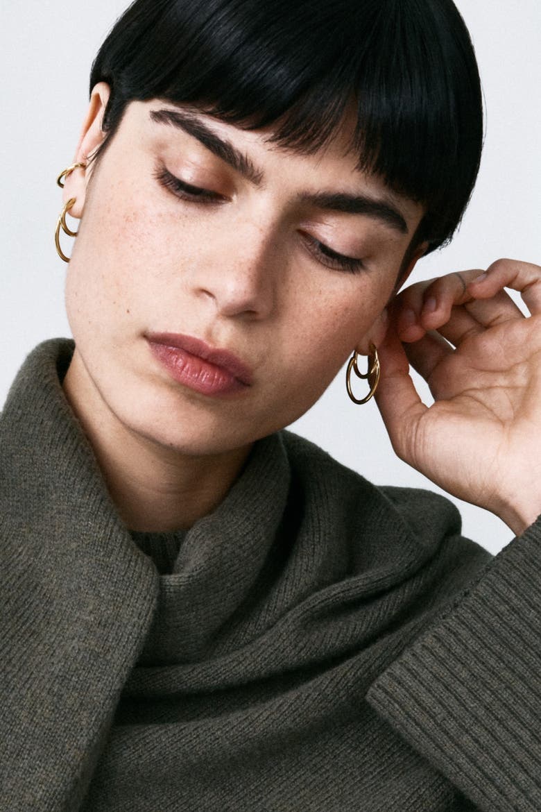 14kt Gold Vermeil Loom Ear Cuff, Alternate, color, Yellow Toned Gold