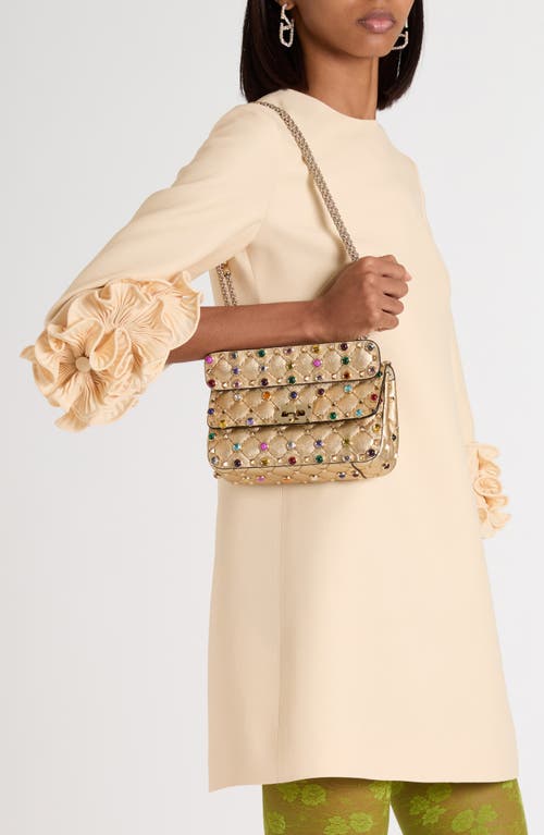 Valentino Garavani Small Rockstud Quilted Metallic Leather Shoulder Bag In Multi