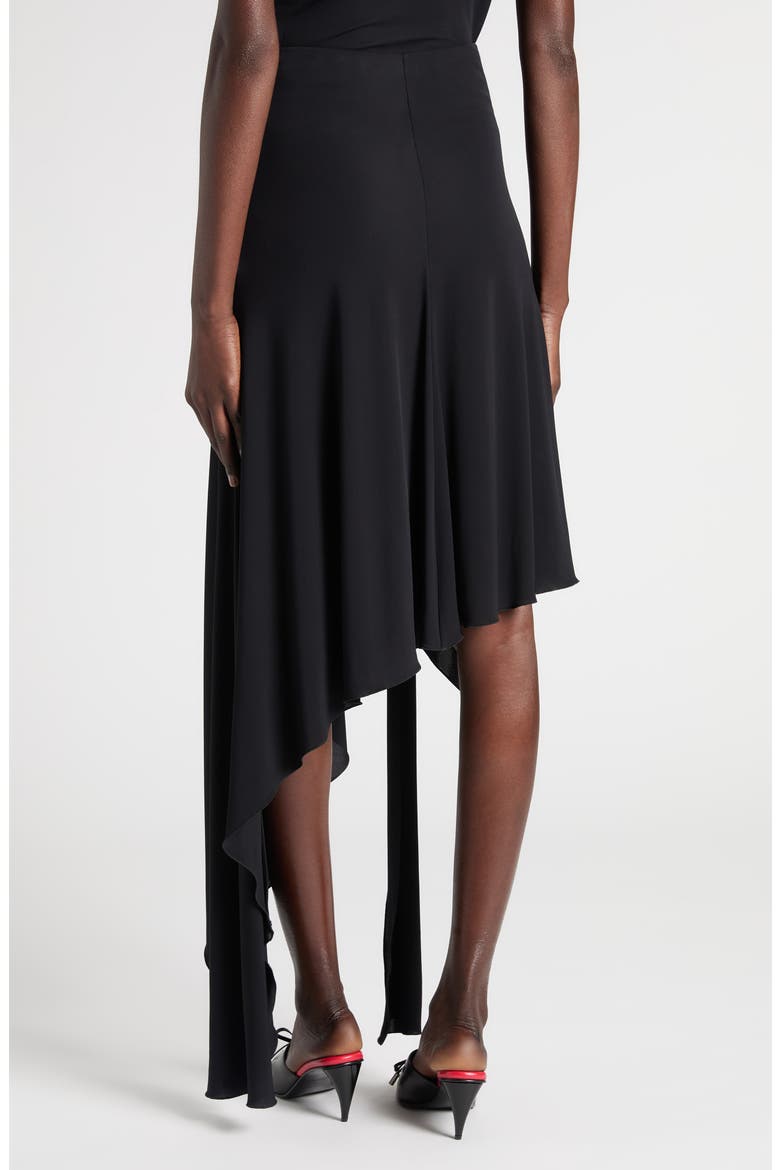 Asymmetrica Jersey Skirt, Alternate, color, BLACK