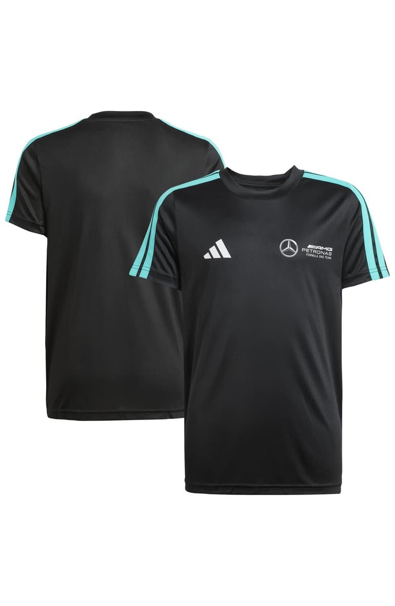 adidas Youth adidas Black Mercedes-AMG Petronas F1 Team Fan Wear DNA Alphaskin T-Shirt, Main, color, 
