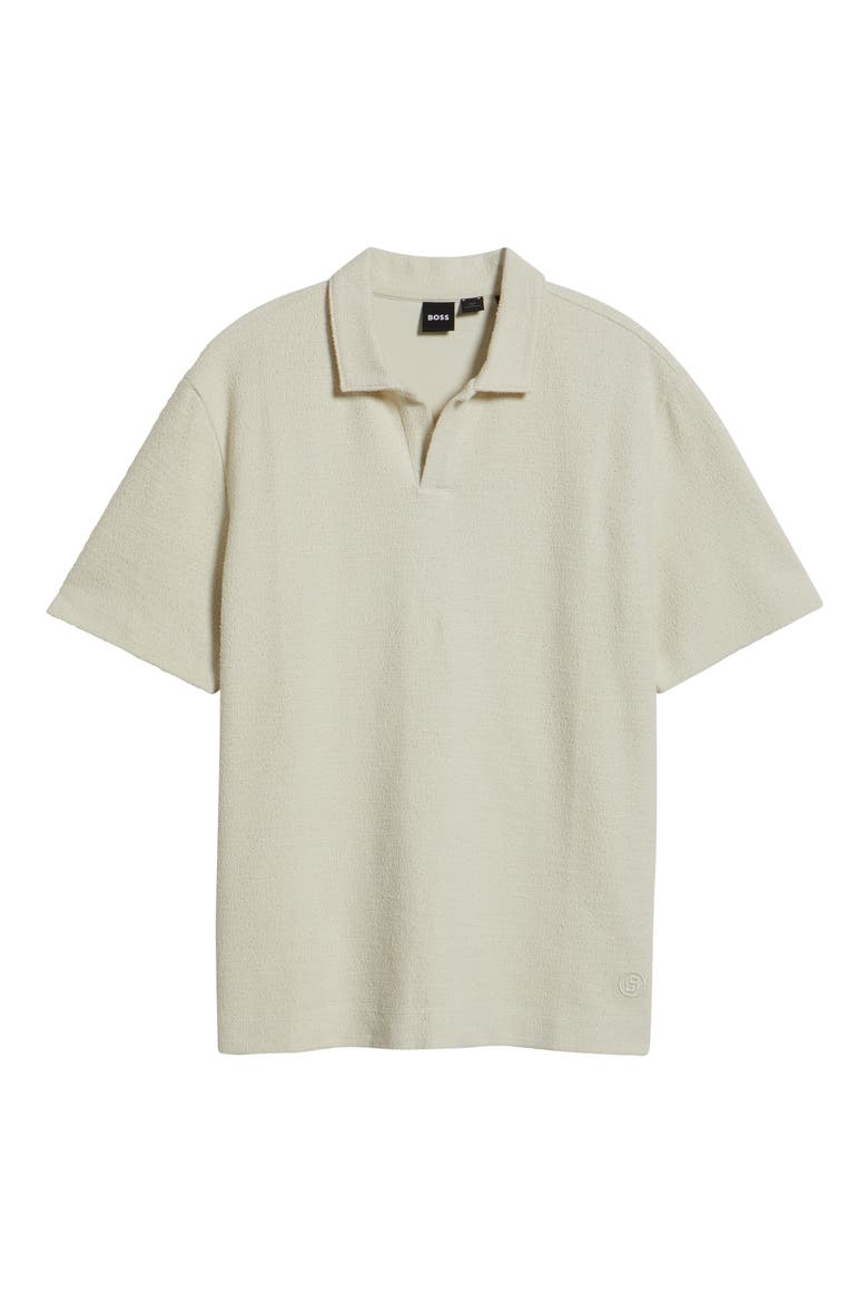 Pye Textured Johnny Collar Polo, Alternate, color, OPEN WHITE