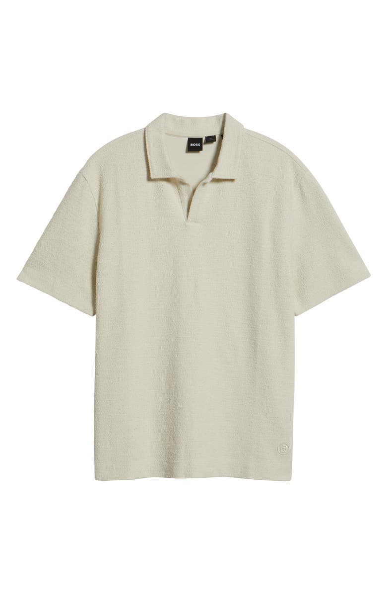 BOSS Pye Textured Johnny Collar Polo, Alternate, color, Open White