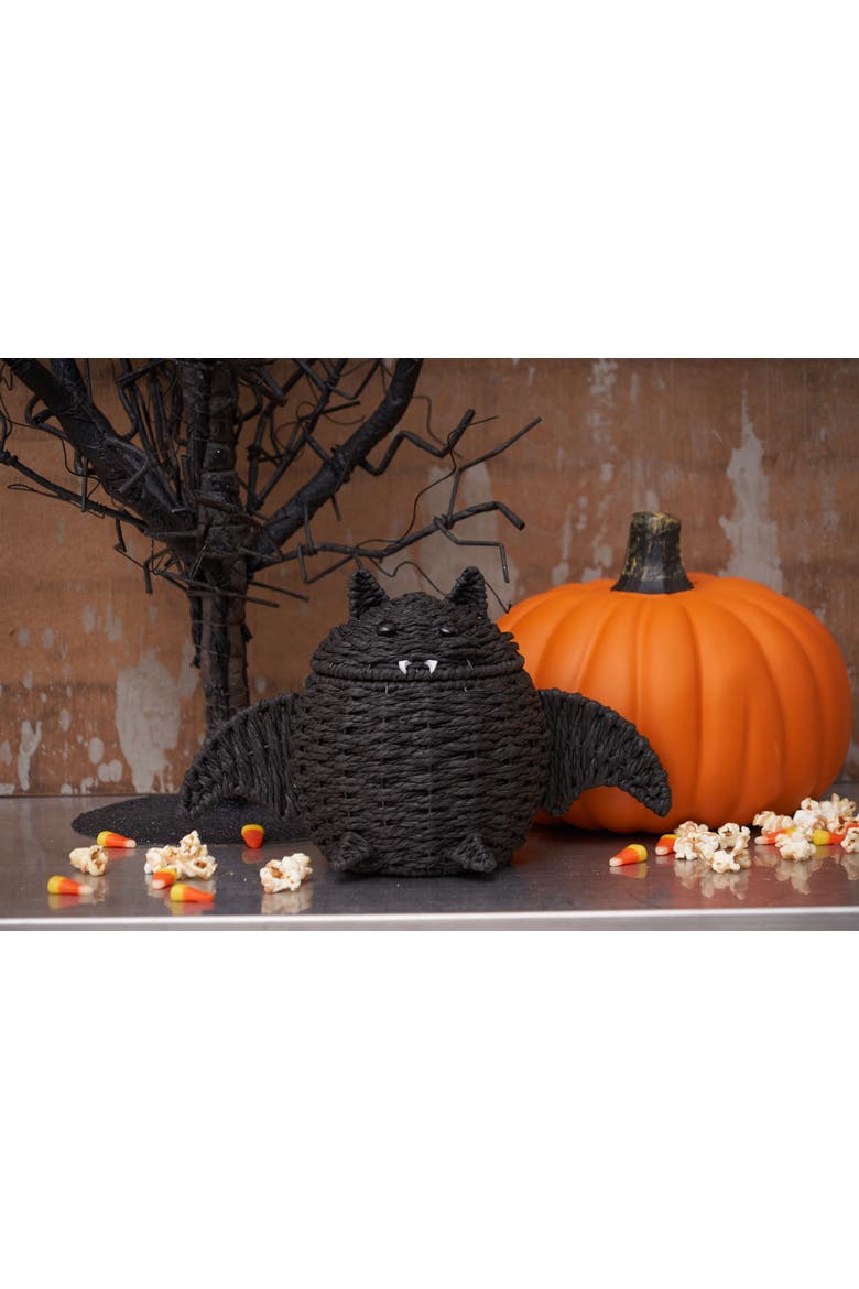 Handwoven Halloween Baskets, Alternate, color, Black
